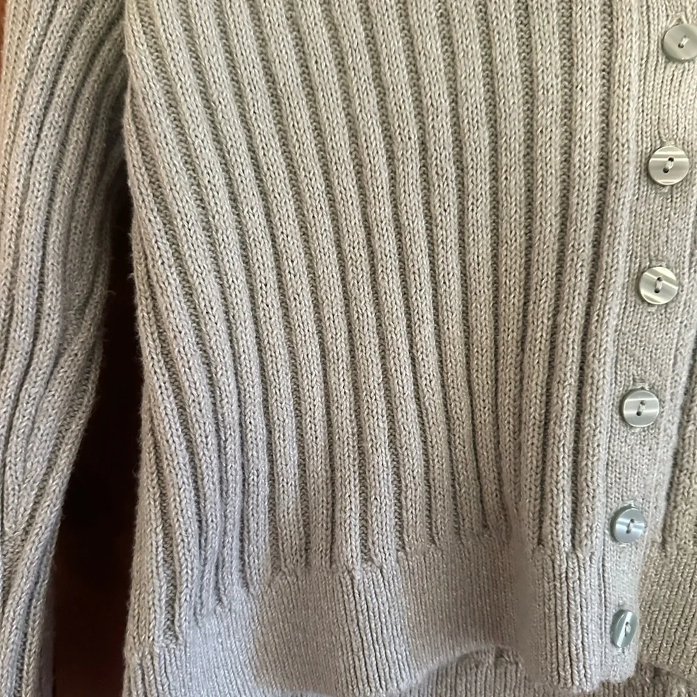 Abercrombie & Fitch Mint Green Cropped Ribbed Cardigan SZ M - Picture 3 of 7